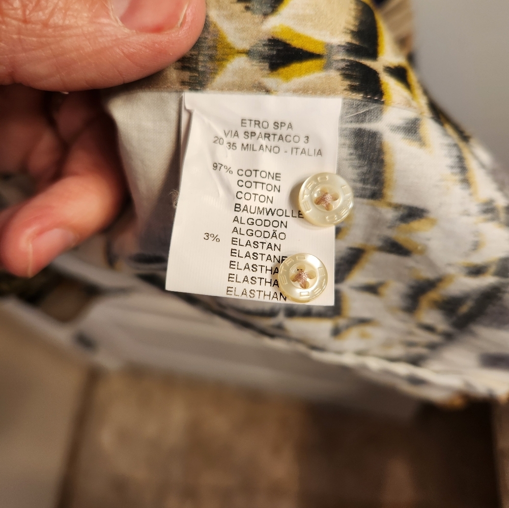 Etro Abstract Print Button-Up Blouse in Cotton/Elastane Blend - Picture 7 of 8